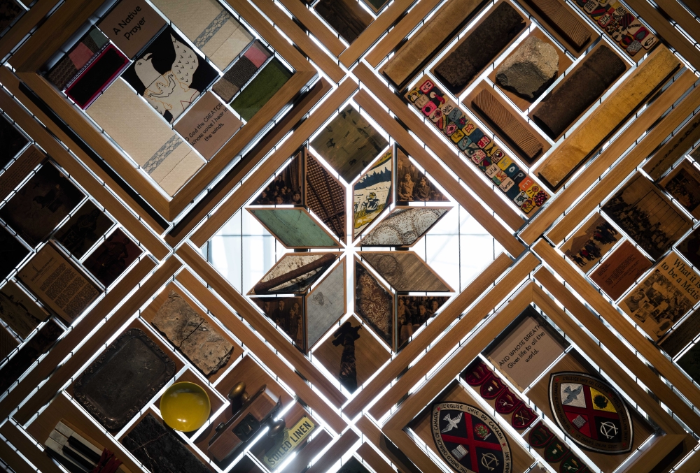 Detail from a panel of the original Witness Blanket.