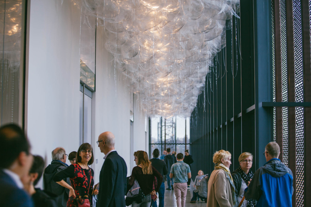 Visitors in a hallway at Remai Modern