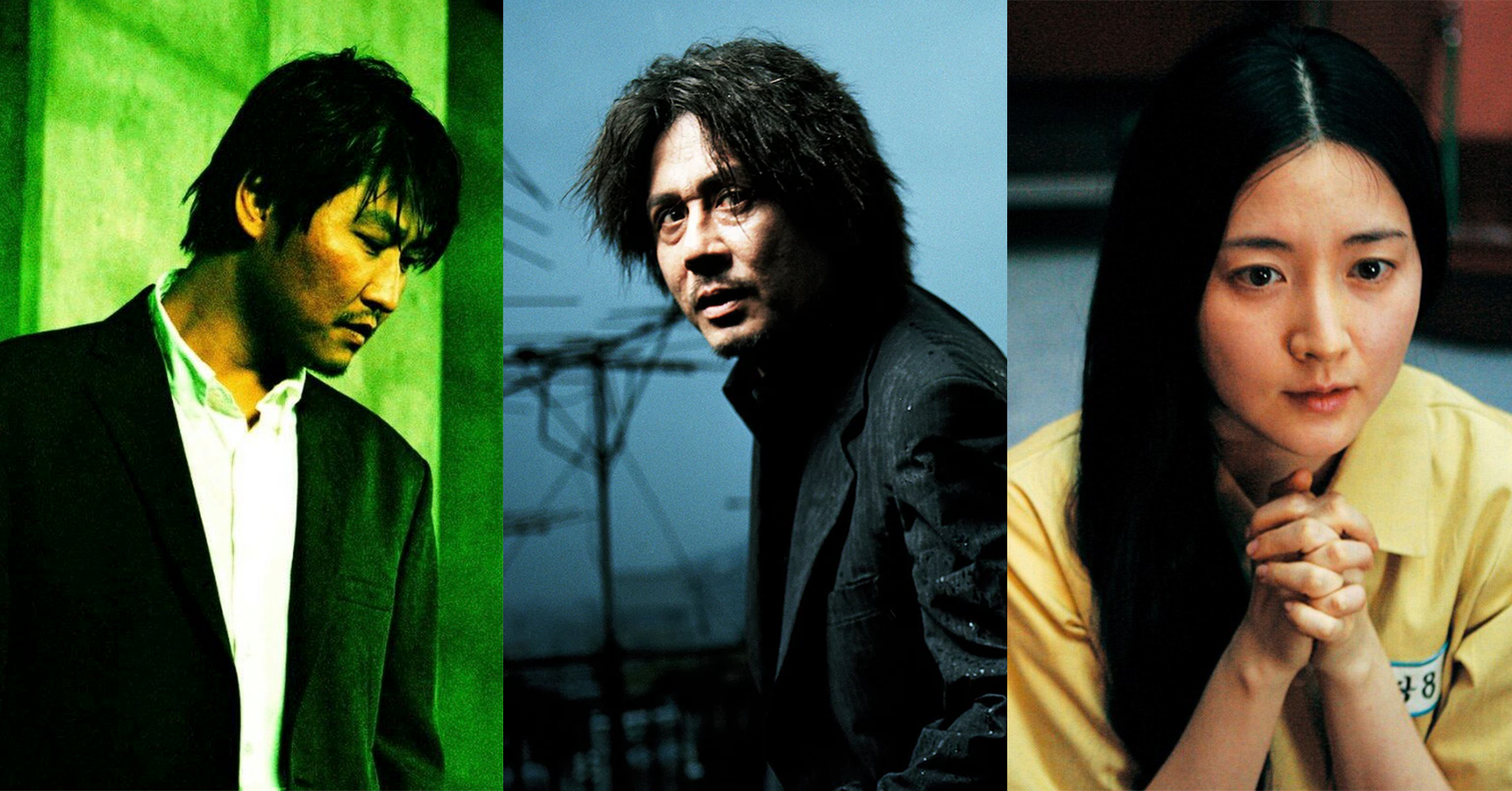 Film stills from three films in the vengeance trilogy