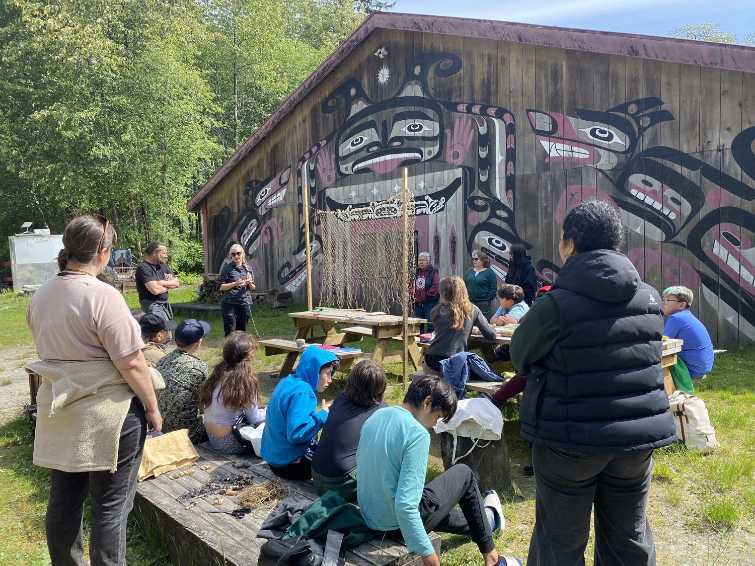 Exchanges_Kultivator_Marianne Nicolson Exchanges between Kultivator and Marianne Nicolson with the Musga̱maḵw Dzawada̱ʼenux̱w First Nation—including this visit to Kingcome Inlet, BC—centre the rematriation of knowledge connected to stinging nettle and oolichan fishing.